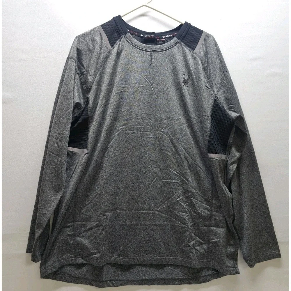 Spyder Active Pro Web Long Sleeve Performance‎ Men's L Gray Athleisure